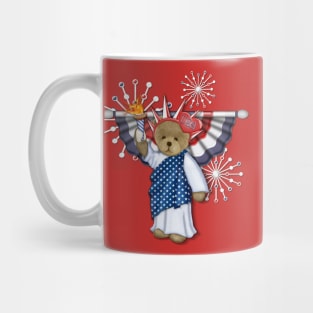 Patriotic Liberty Bear on Red Mug